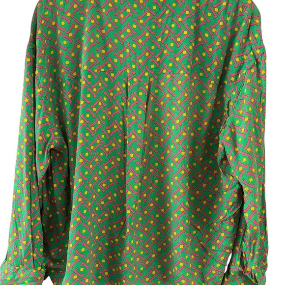Piombo Vibrant Green and Pink Button Down Shirt - Picture 4 of 5